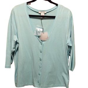 Lightweight Cardigan Spring Pastel Green Seafoam 1X